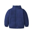 thumbnail image 2 of WRKEKC Kids Puffer Jacket Solid Color Long Sleeve Hoodless Jacket for Girls Boys 6-16 Years Warm Cozy Casual Outerwear Fall Winter Jackets, 2 of 9