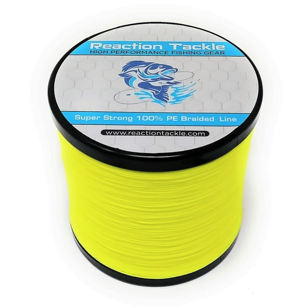 Reaction Tackle Braided Fishing Line Hi Vis Yellow 20LB
