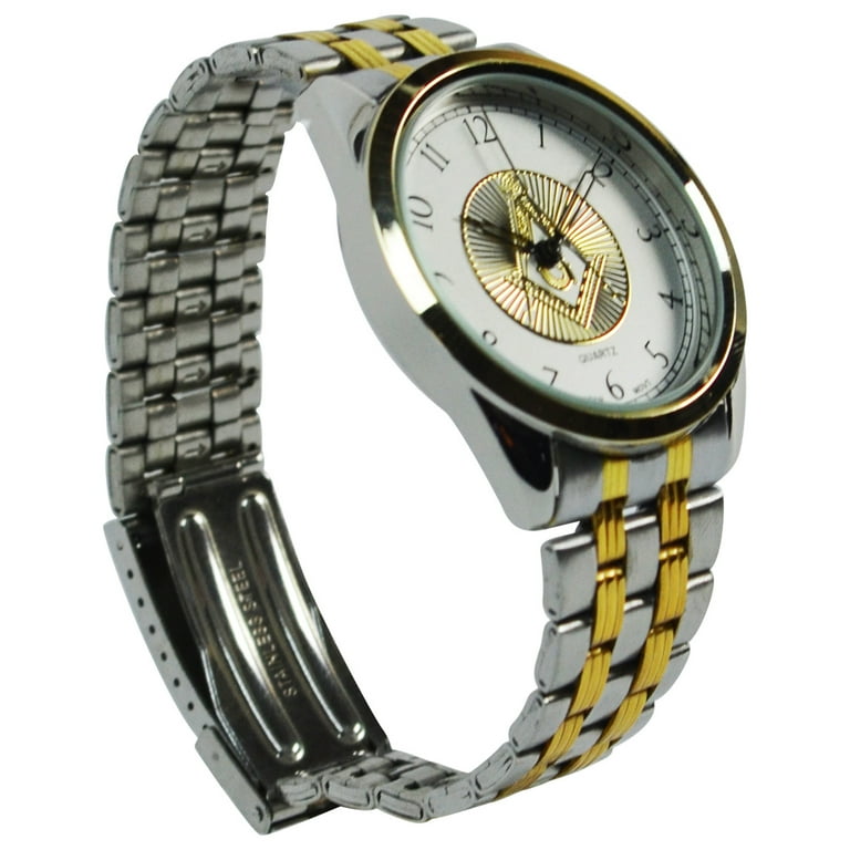 New Silver Tone Masonic Men's Wrist Watch Gift New Silver Tone Masonic Men's Wrist Watch Gift
