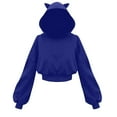 thumbnail image 2 of VEKDONE Women's Plus Size Cropped Hoodies Cute Cat Ear Hooded Sweatshirt Solid Long Sleeve Crop Pullover Tops Fall Fashion Sweatshirts, 2 of 6