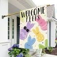 thumbnail image 2 of Easter Welcome Peeps House Flag - 28x40" Double-Sided Colorful Bunny Spring Seasonal Decorative Holiday Large Garden Yard Outdoor Decoration, 2 of 6
