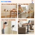 thumbnail image 4 of IMGadgets Height Adjustable Desk 31.5x16 inch (WALNUT) | Standing  Desk table for Work and Home| Overbed C- Table Desk  | Sit Stand computer desk table, 4 of 9