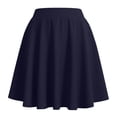 thumbnail image 7 of JGGSPWM Women's Fashion High Waist Pleated Mini Skirts Stretchy Flared A Line Casual Solid Color Comfy Flowy Uniform Short Skirt Blue XL, 7 of 7
