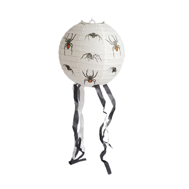 Bewildely Decoración de farol de Halloween, interesante diseño de escena DIY para el hogar, farolillos de papel plegables, accesorio colgante para Kits de decoración para fiestas Blanco Bewildely HA068095-01