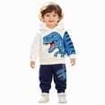thumbnail image 3 of Gerichy Toddler Boy Clothes Long Sleeve Dinosaur Print Sweatshirt Sweatpants Set for Boys 2pcs Fall Outfits Set 1-8T, 3 of 7