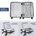 thumbnail image 4 of 20 Inch Carry-on Luggage Front Open Luggage Lightweight Suitcase with Front Pocket and USB Port, 1 Portable Carrying Case for Travel Woman Men, White, 4 of 9