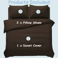 thumbnail image 3 of Amay Organic Cotton Duvet Cover Set, 3 Piece, 500 Thread Count, King Size Bedding Set Chocolate Solid Luxury Comforter Quilt Cover with Zipper & Ties, 3 of 9