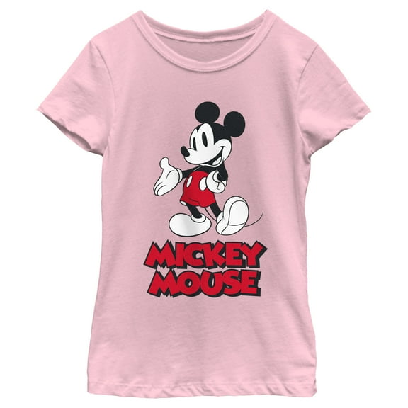 Girl's Mickey & Friends Old School Pose Mice Graphic Tee Light Pink X Large