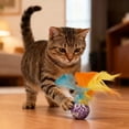 thumbnail image 4 of Interactive Cat Toy Ball with Feather, Bouncy Elastic Kittens Toy for Indoor Cats, Play Chew Toy for Boredom & Teeth Grinding, Easter Pet Supplies Multicolor, 4 of 5
