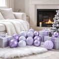 thumbnail image 4 of 16-Piece Purple Christmas Ball Ornaments, Shatterproof Plastic Christmas Tree Decorations for Tree, Wreath, Window, Mantel and Holiday Hanging Decor, 4 of 10