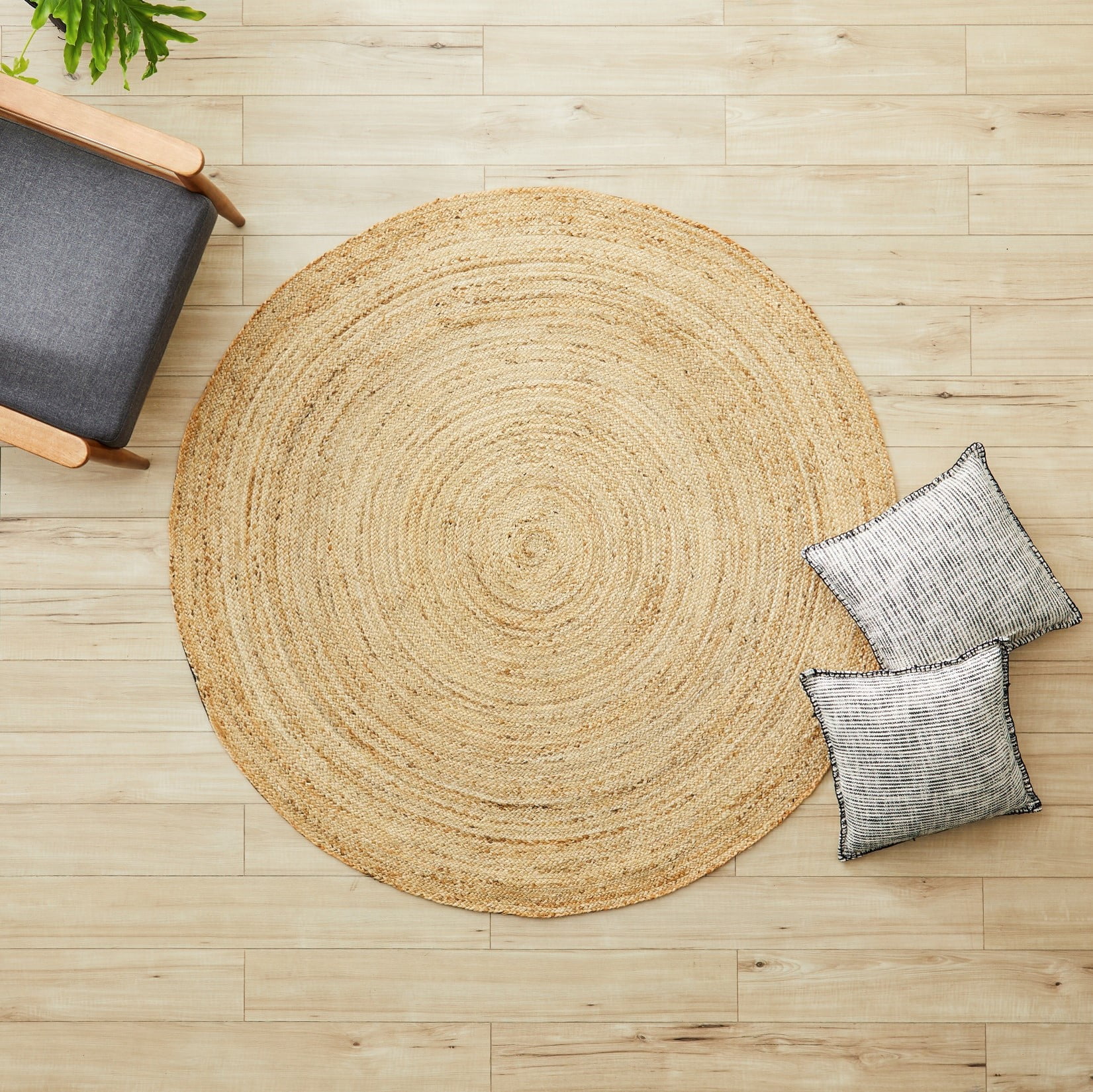 Better Homes & Gardens, 4' Round Jute Natural Flatwoven
