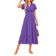 thumbnail image 1 of Vestido Maxi Floral Bohemio de Playa, Informal, con Escote en V, Corta Abullonada, Fruncido, para Verano, para Mujer, 2025, , XXL, 1 of 10