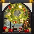 thumbnail image 2 of WEGFTDUOP Flower Wreath Front Door Christmas Door Knocker Indoor And Outdoor Winter Door Knocker With Cottons Red Fruit Pines Cones Christmas Decorations Holiday Products, 2 of 6