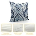 thumbnail image 4 of Nawypu  Sofa Decoration Pillowcases Blue and White Ikat Square Cushion Case Throw Pillow Covers Double Sides Print, 4 of 5