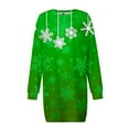 thumbnail image 4 of Fiaer Christmas Snowflake Long Sleeve Dress for Women Sweatshirt Dress Fall Fashion Outfits Casual Mini Dress Green XXL, 4 of 5
