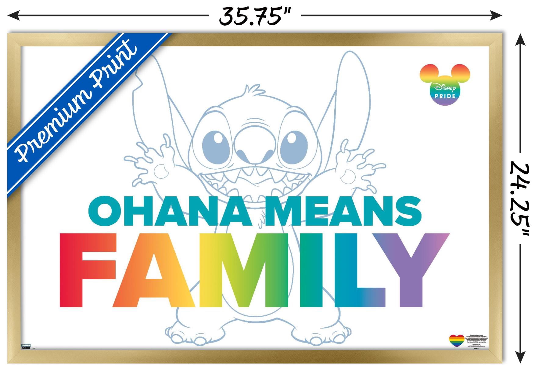 Disney Lilo and Stitch - Family Pride Wall Poster, 22.375" x 34" Framed