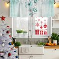 thumbnail image 6 of 2 Pack Valances for Windows, Turquoise Flowers Window Valances for Living Room/Bedroom/Bathroom, Farmhouse Gradient Floral Plants Light Filtering Kitchen Curtain Valance Window Treatment 60"W x18" L, 6 of 9