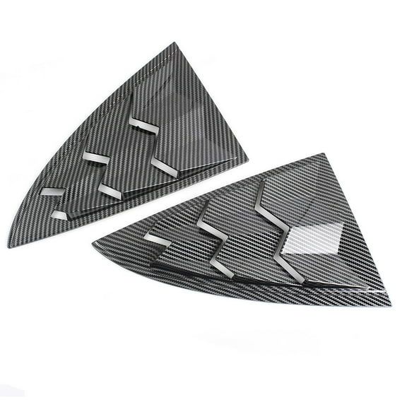 AURARMLET 2Pcs Black Car Rear Side Window Louvers Panel Durable Window Cover