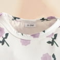 thumbnail image 5 of masbird Infant Baby Girl Clothes Long Sleeve Ruffle Romper Pants Headband Set 3Pcs Newborn Fall Winter Outfits,Light Purple,3-6 M, 5 of 9