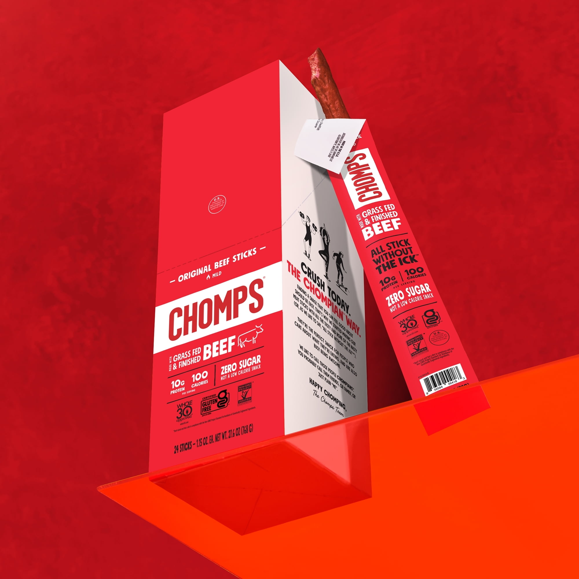 Chomps Grass-Fed and Finished Original Beef Sticks (24 Count)
