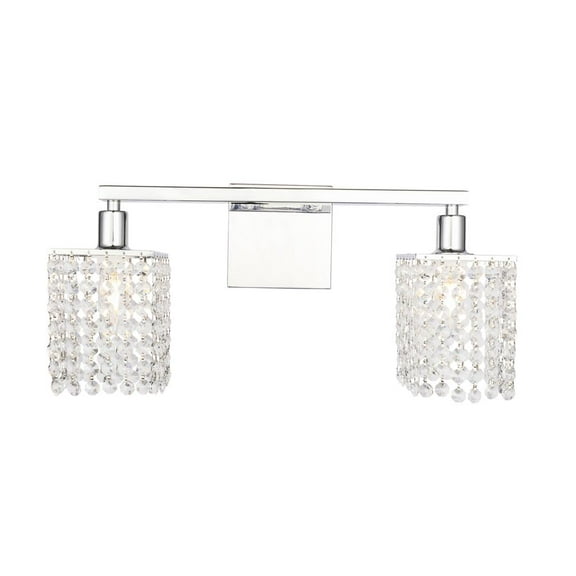 Phineas 2 light Chrome and Clear Crystals wall sconce