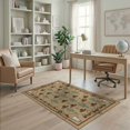 thumbnail image 2 of ODIKA 4'x6' Cowboy Cow Southwestern Longhorn Hat Emblems Interlocking Unicorn Washable Area Rug None Pet Friendly, Non-Shedding for Bedroom, Reading Nook, 2 of 7