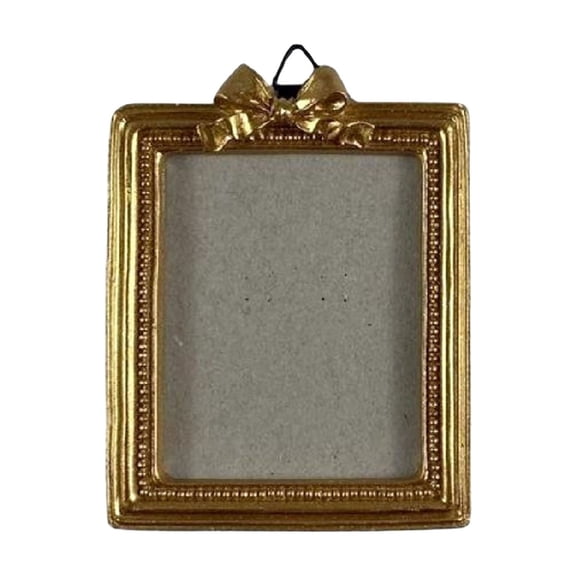 Gold Carved Photo Frame – Bow Hanging Wall Frame with Stand,Versatile Tabletop & Wall Decor for Hom