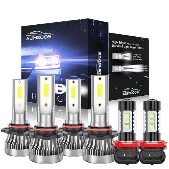 For Toyota Avalon Sedan 4-Door 2013-2017 White LED Headlight High Low Beam Fog Light Bulbs, Pack of 6