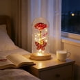 thumbnail image 4 of Hometravel Glass Dome Night Light, Preserved Rose and Butterfly Display with LED Base, Crystal Flower Decor with Glowing Effect for s, 4 of 5
