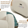thumbnail image 3 of Aemeios Corduroy Swivel Rocker Glider Power Recliner Nursery Rocking Chair with USB and Type-C Ports, White, 3 of 8