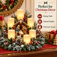thumbnail image 5 of Nativity Christmas Lighted Centerpiece with Flameless Candle Glow, Christmas Decoration with Frosted Greenery, Red Berries & Pinecones, Perfect for Home Tabletop & Holiday Gift, 10.6" x 11.8", 5 of 7