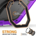 thumbnail image 6 of Case for iPad Pro 11 inch M4 2024/ M5 2025, 360 Rotating Stand Handle Shoulder Strap Heavy Duty Shockproof Cover, Purple, 6 of 7