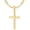 22 Inches 18K Gold - Big Cross Pendant 1.6" * 1.0", variant on S925 Sterling Silver Beveled Edge Cross Necklace for Men Women with 5mm Figaro Link Chain, Gold Plated/Sterling Silver Fashionable Men's Crucifix Pendant Chain Necklaces 16-30 Inches