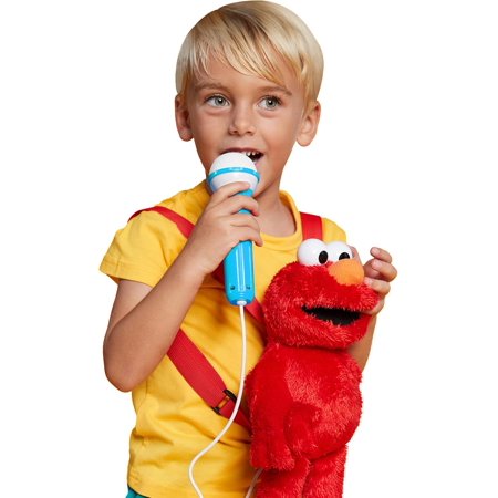 Karaoke Plush Sesame Street Toys ( Elmo Plush Toy) - Adjustable Carrying Straps - Sing-Along Built-in Real Working Microphone & Speaker with Record & Playback Function