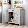 thumbnail image 3 of QinaQin Farmhouse-Style Kitchen Storage Cabinets with Drawers and Adjustable Shelves, Freestanding Microwave Rack/Sideboard, Rustic Wooden Storage Cabinets Suitable for Kitchens and Dining Rooms, 3 of 7