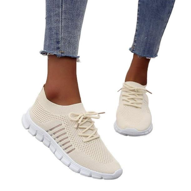 Zapatos Planos Mujer Bailarinas Malla Con Cordones Transpirable Antideslizante