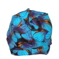 thumbnail image 3 of Logiee Blue Butterflies Print Unisex Knit Beanie for Men Women Winter Hat,Beanies Skull Caps, 3 of 7