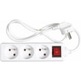 thumbnail image 1 of Regleta de enchufes eléctricos de 3 tomas, enchufe múltiple - Regleta de enchufes eléctricos de 3 tomas + interruptor, extensión de regleta de enchufes eléctricos - 3P/16A - Blanco - Protección, 1 of 5