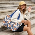 thumbnail image 4 of Pzuqiu Tropical Leaf Print Large Capacity Quilted Tote Bags for Women, Reversible Versatile Blue Puffer Shoulder Handbags for Work Travel Shopping College Everyday Use, 4 of 7