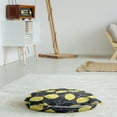 thumbnail image 3 of Fruits Round Floor Cushion with Handle, Drawings of Lemons and Blossoms Illustration, Decorative Pillow for Living Room & Dorms, 18" Round, Charcoal Grey Yellow, by Ambesonne, 3 of 4