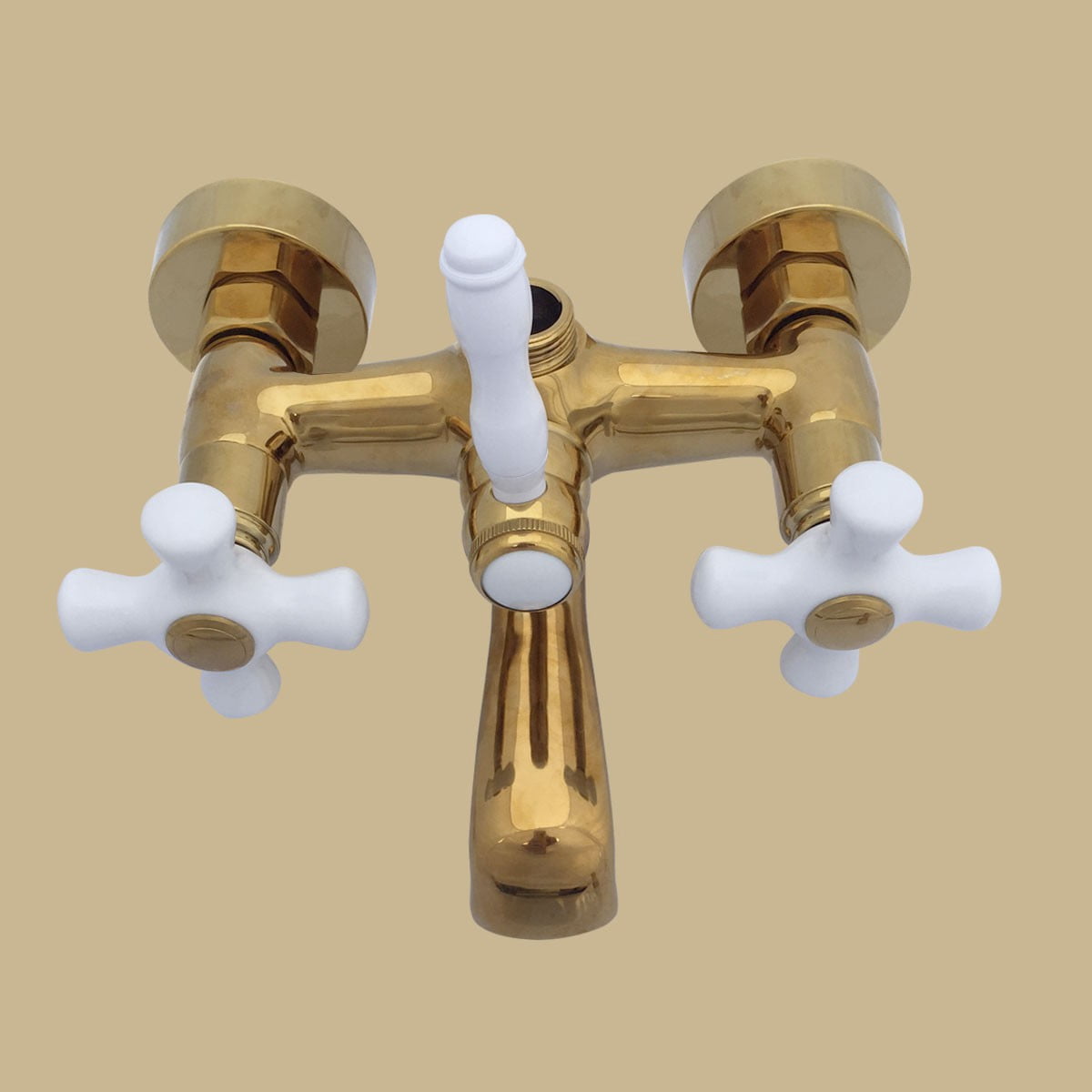 Part PVD Brass Cross Handle Porcelain Tub Faucet Bathroom Tap bathtub| Renovators Supply