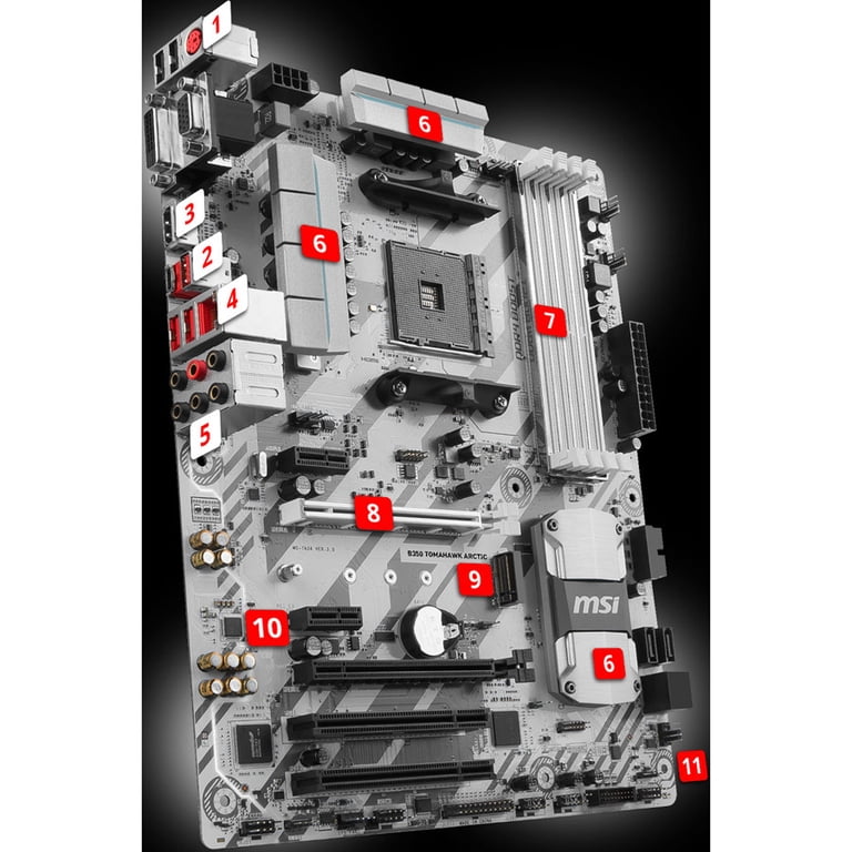 B350 TOMAHAWK ARCTIC Desktop Motherboard - Walmart.com