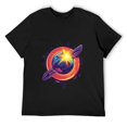 thumbnail image 3 of Hanmun Men's Satellite Planet T-Shirts Short Sleeve Cotton Round Crew Neck L T-Shirt Moisture Wicking Black USA, 3 of 9