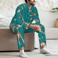 thumbnail image 7 of Honeii Giraffes Doing Various Yoga Pattern Mens Pajamas Set,2pcs Men's Lounge Long Sleeve Sleep Shirt and Pajama Bottoms Sleepwear Set,Mens Pjs Sets-Medium, 7 of 7
