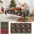 thumbnail image 1 of Yhsdtq,Christmas PVC Tablecloth, Disposable Party Table Cover, 60x80 inch, Red Green Print, For Wedding Birthday, Event Decor, Waterproof Easy Clean, Heavy Duty Vinyl, Indoor Outdoor Use | Pe, B, 1 of 9