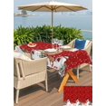 thumbnail image 4 of Outdoor Tablecloth with Umbrella Hole and Zipper, Red Christmas Rectangle Table Cloth 60x102 Inch Waterproof Tablecloth, Snowman Snowflake Xmas Tree Ball Elk Picnic Table Cover for Patio Camping, 4 of 7