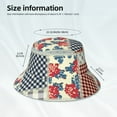 thumbnail image 6 of Gaeub Patchwork In Country Style Printed Double Sided Reflective Bucket Hat Foldable Sun Hat for Camping Hiking Fishing, 6 of 9