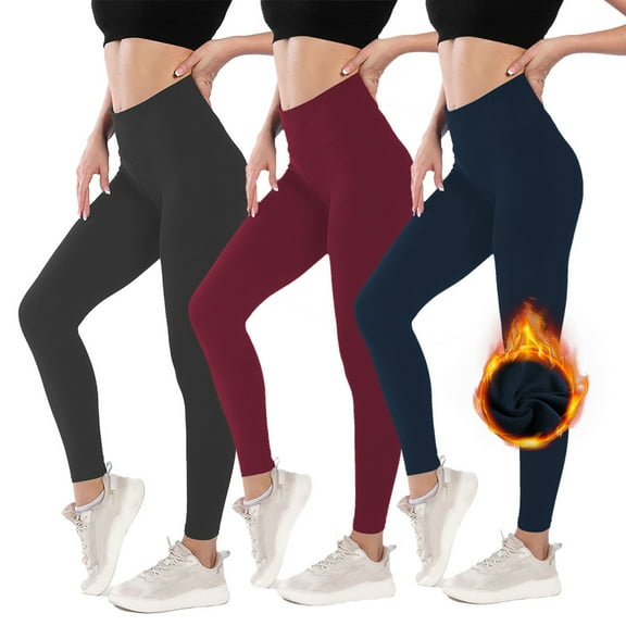 Women Leggings High Waist Slim Fit Velvet Lining Thickened Pants Hip Lift Yoga Fitness Bottoming Pants