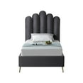 thumbnail image 6 of Meridian Furniture Lily Solid Wood and Tufted Velvet Twin Bed in Gray, 6 of 6