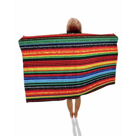 Mexico Stripes Beach Towels Oversized Super Absorbent, Colored Abstract Striped Orange Red Boho Lightweight Bath Towel Quick Dry Sets For Bathroom/Pool/Rv Camping/Beach Play/Gym Room/Picnic 23"x47"